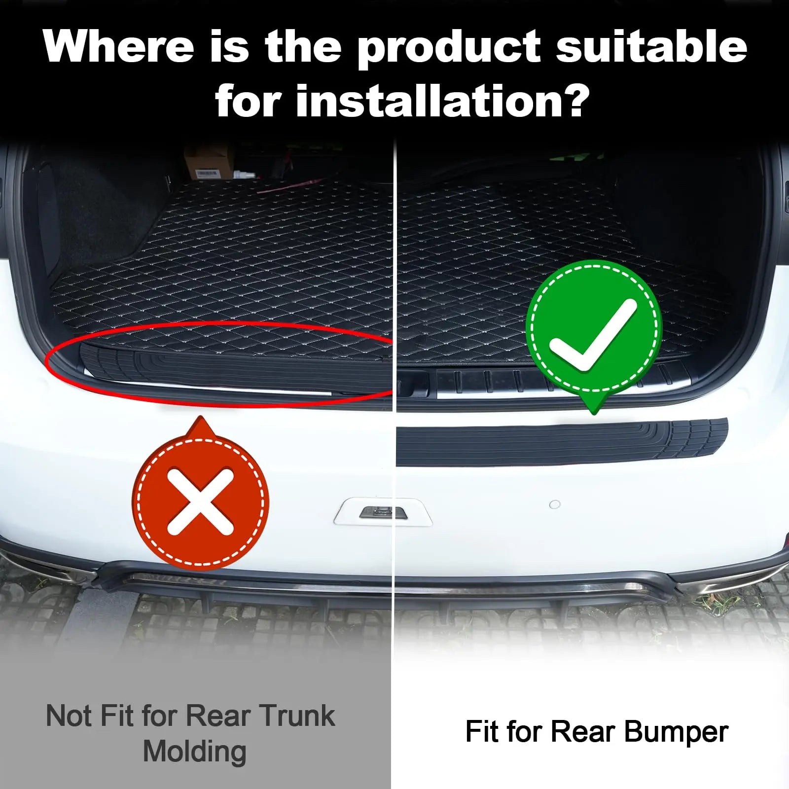 SINGARO Car Rear Bumper Protector, 41inch x3.4inch Car/SUV Universal Rubber Anti-Scratch Trunk Exterior Accessories