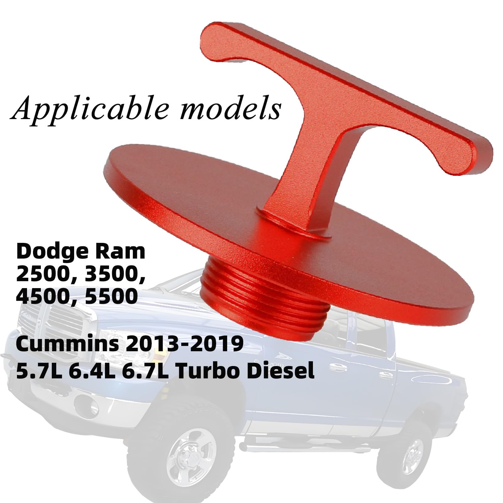 Aluminum Alloy Oil Filter Plug tool, for Dodge Ram 2500, 3500, 4500, 5500 Cummins Turbo Diesel 5.7L 5.9L 6.4L 6.7L MO285 05083285AA Oil Filter Cap Off Tool-car accessories-oil Filter Removal tool