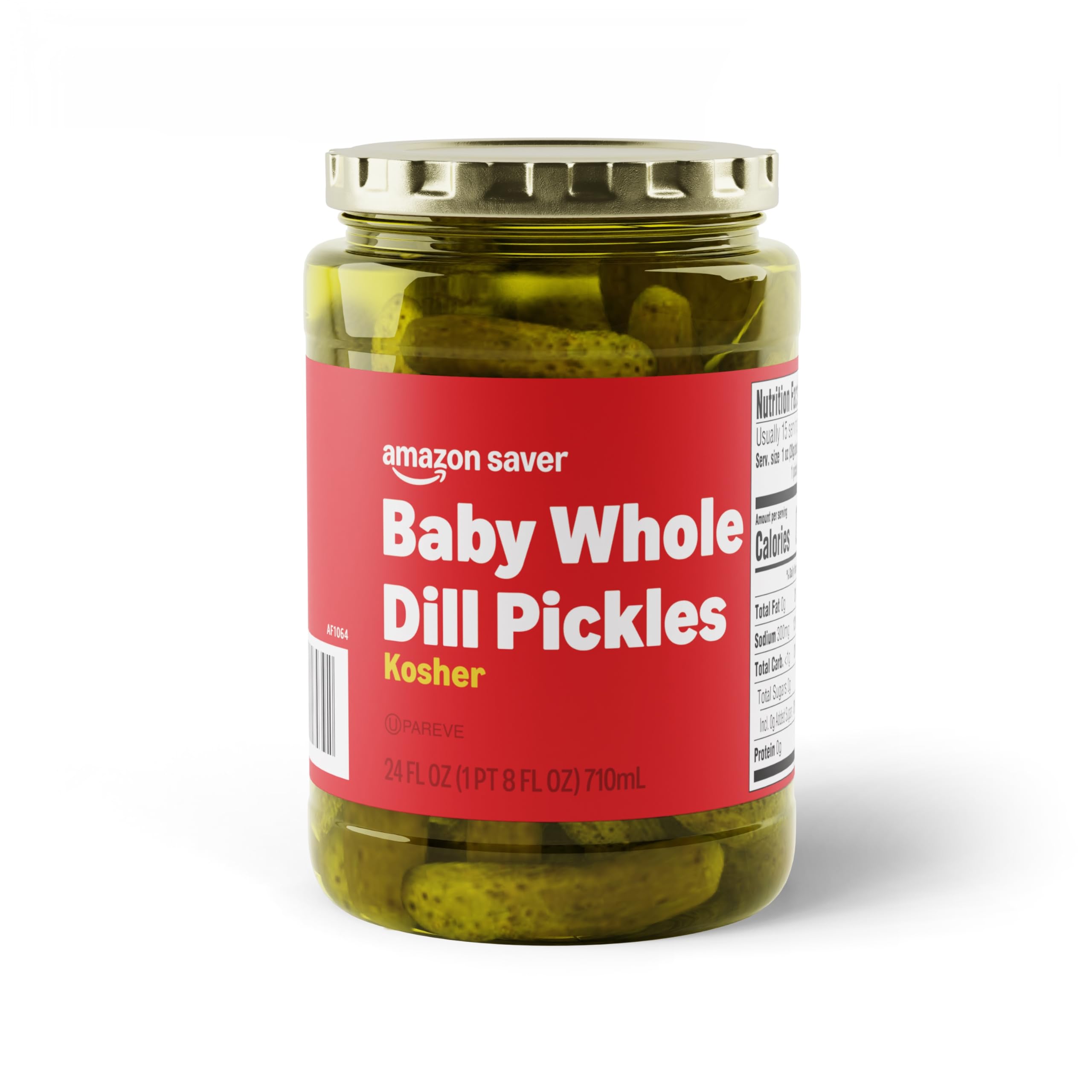 Saver, Kosher Baby Whole Dill Pickles, 24 Fl Oz (Previously Happy Belly, Packaging May Vary)