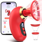 Gasevimo Vibrator Adult Sex Toys for Women - 5IN1 Sucking Vibrator Rose Sex Toy, 3 Sucking, 9 Tongue Licking & Vibrating Adult SexToys, LCD Display Removable Cup Clitoral G Spot Vibrators