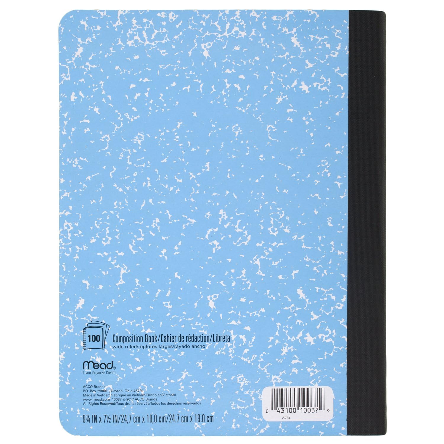 Mead Composition Notebook, 6 Pack, Wide Ruled Paper, 7-1/2" x 9-3/4", 100 Sheets per Comp Book, Assorted Colors (950054-ECM)