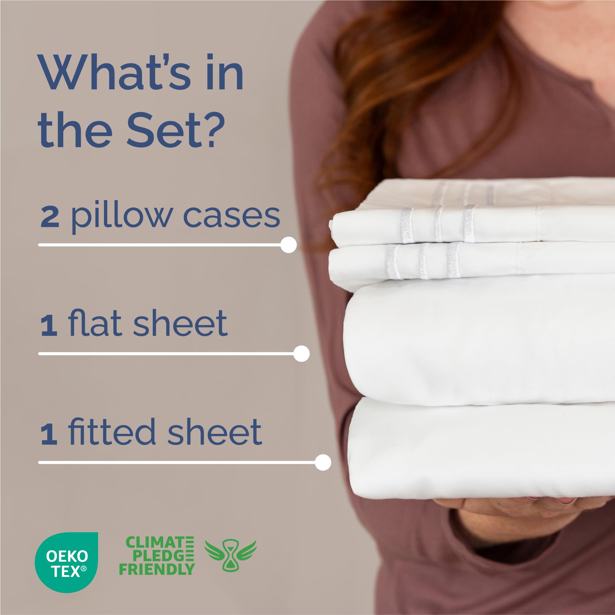 King Size 4 Piece Sheet Set - Comfy Breathable & Cooling Bed Sheets Set - Hotel Luxury Bedding for Women, Men, Kids, Teens, Boys & Girls - Deep Pockets, Ultra-Soft and Wrinkle Free - Oeko-Tex - White