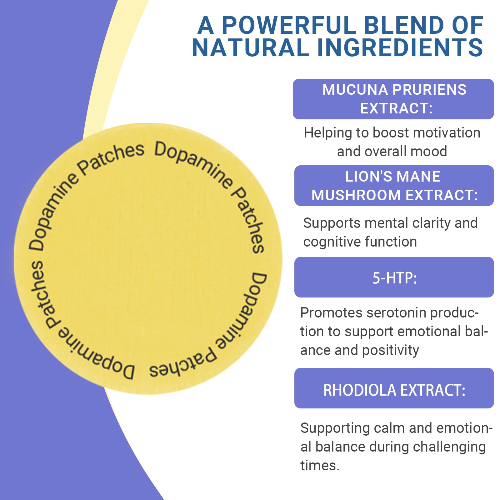 ZAXINERY Dopamine Patch | Mood Boost & Positivity Support | 30 Vegan Mood Support Patch for Daily Mental Wellness, Plant-Based Formula, Supports Dopamine & Serotonin Balance