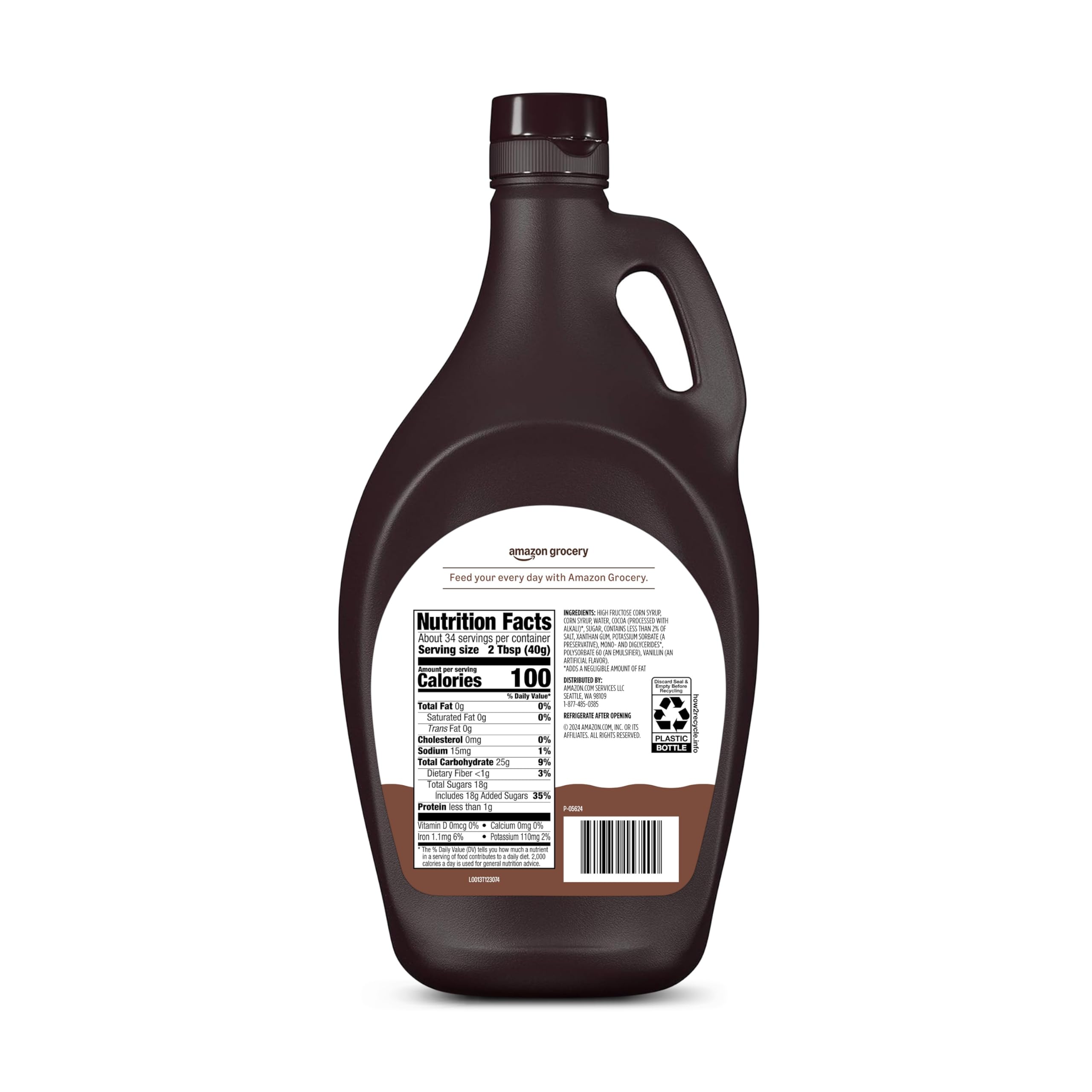 Amazon Brand - Happy Belly Chocolate Syrup, 48 oz, 3 Pound (Pack of 1)