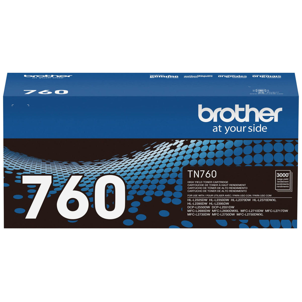 Brother Original TN760 High Yield Schwarz Tonerkartusche, (Zur Verwendung mit MFC-L2710DW MFC-L2750DW HL-L2350DW HL-L2370DW HL-L2395DW HL-L2390DW DCP-L2550DW Druckern)