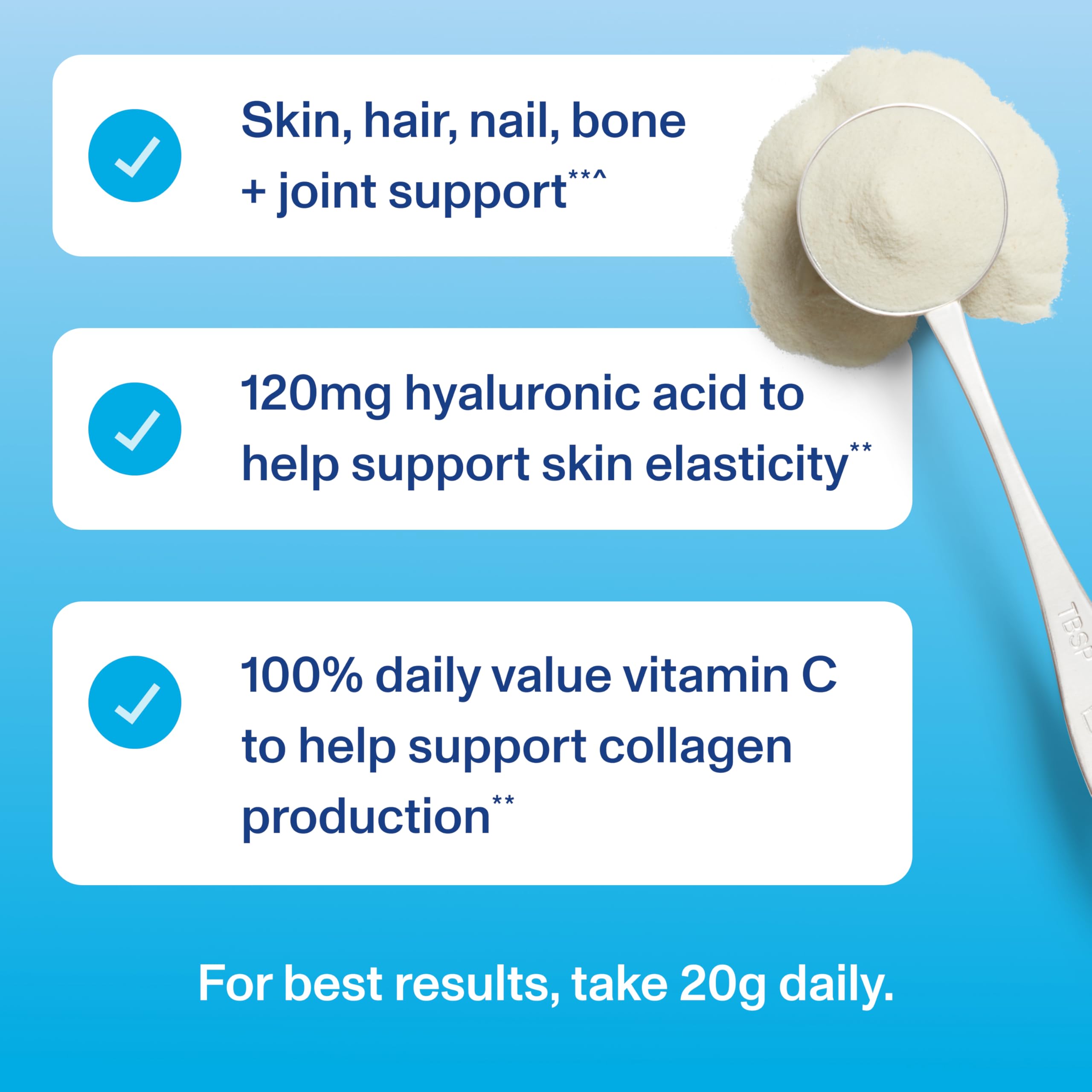 Vital Proteins Collagen Peptides Powder Advanced with Hyaluronic Acid & Vitamin C - 20oz Collagen Protein, Unflavored, 27 Servings