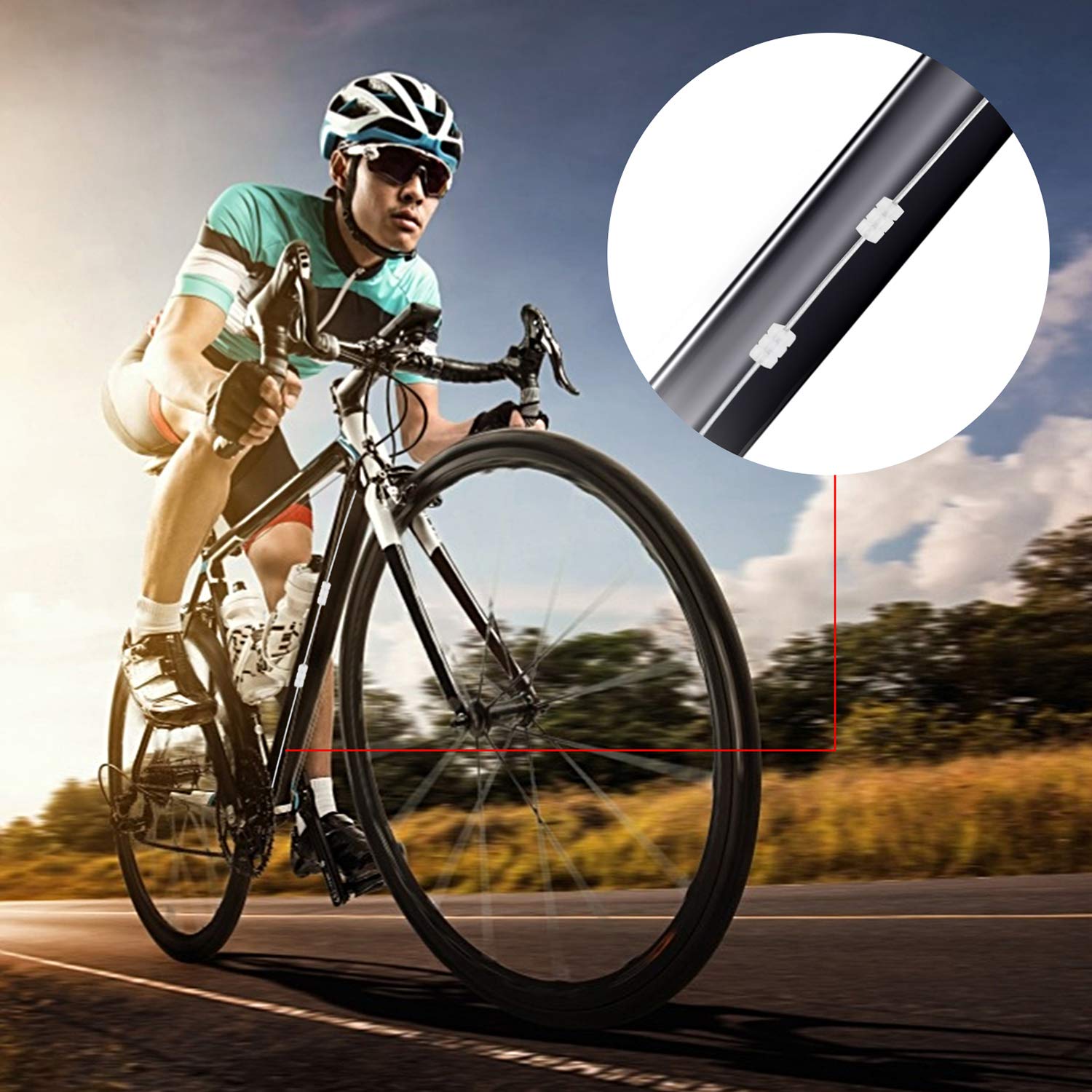 4PCS Premium Bike Brake Cable Set,Universal Standard Bicycle Brake Cable, Professional Bicycle Brake line For Front and Rear Mountain MTB or Road Bikes,include Free Cable Cap End Crimps accessories 2M