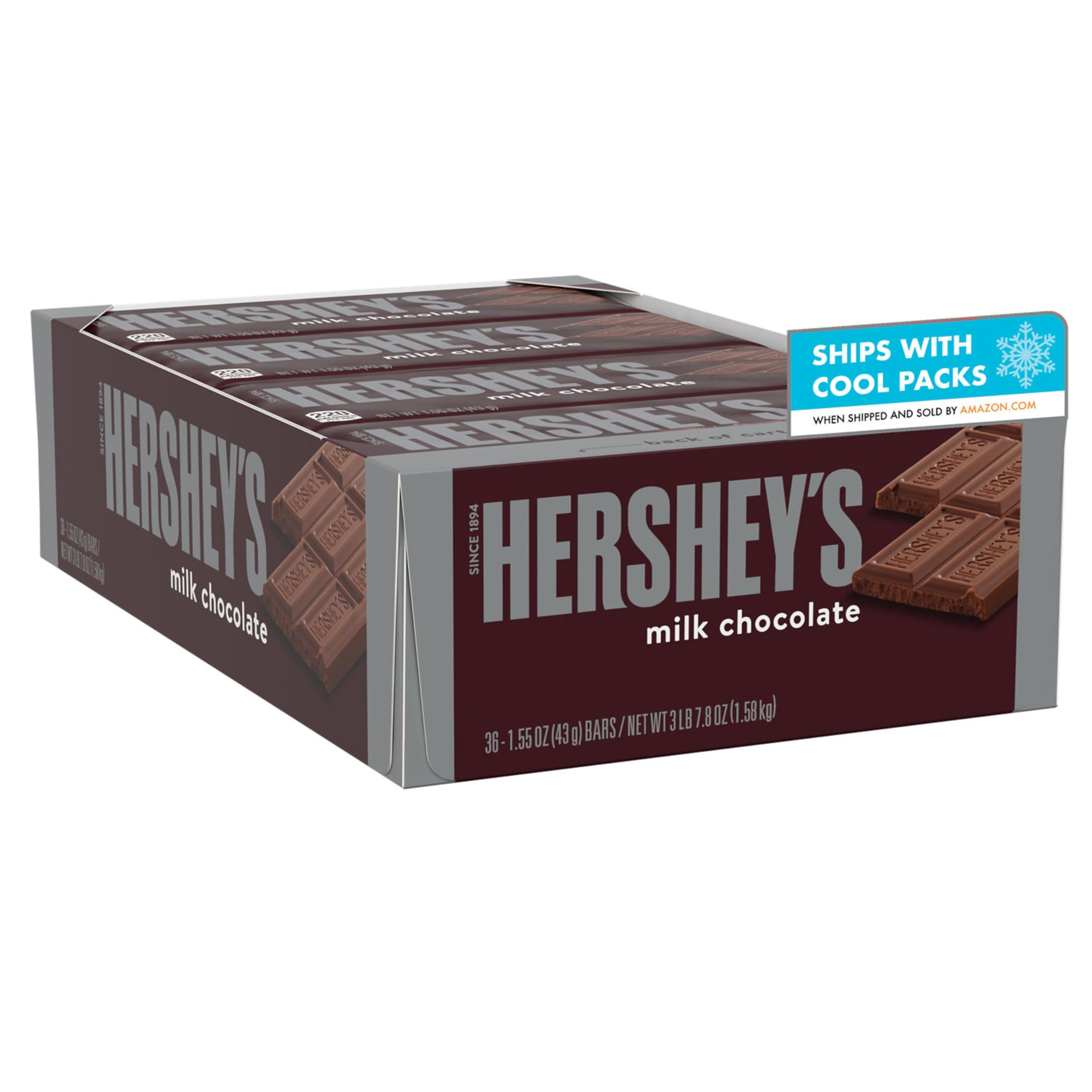 HERSHEY'S Milchschokolade Riegel, Halloween Süßigkeiten, 43,9 g (36 Stück)
