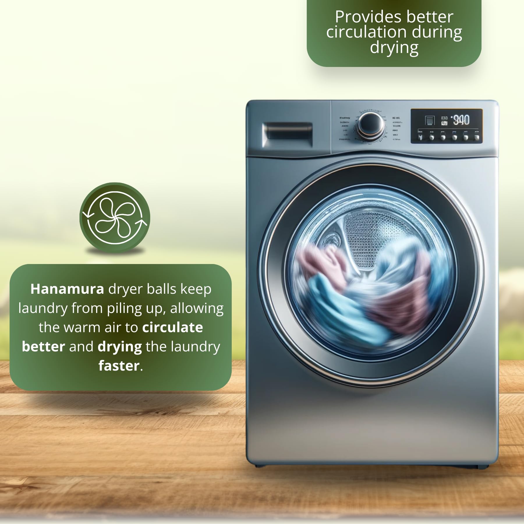 Hanamura 6 XXL Wool Dryer Balls - TÜV Tested 100% New Zealand Wool Balls for Dryer - Energy Saving & Baby-Safe Reusable Dryer Balls for Laundry - Non-Toxic Fabric Softener for WAD Free Laundry