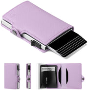 Conceal Plus Small RFID Wallet Women, Slim Compact Travel RFID Blocking Credit Card Holder Womens Wallet, Smart Pop Up RFID Minimalist Card Case, Capacity 6-10 Cards Plus Cash & ID