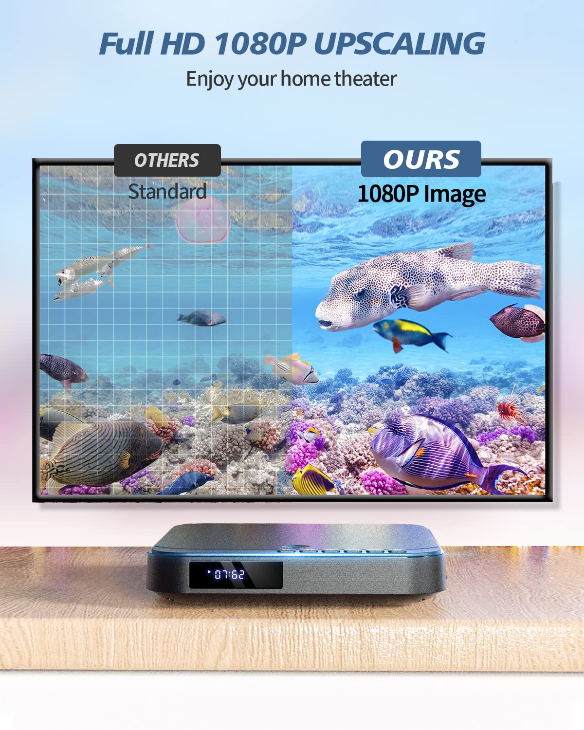 Mini DVD Player HDMI, DESOBRY 1080P HD Small Compact DVD Player for Smart TV with All Region Free, DVD CD Player with AV Output, USB/TF Card Input, Remote Control, Support PAL/NTSC