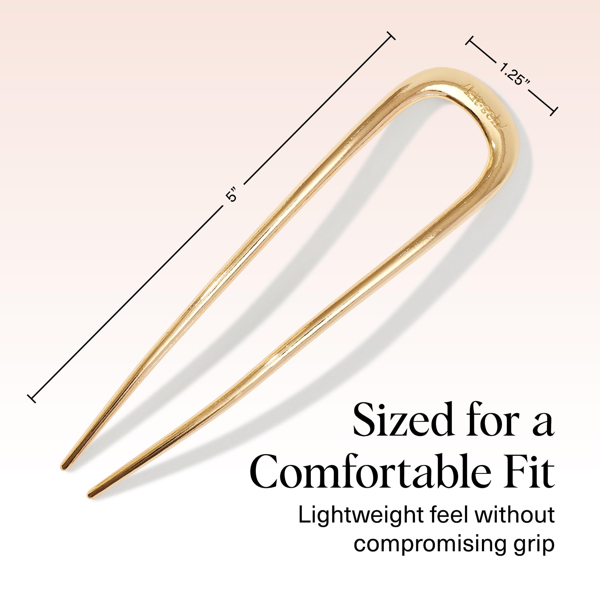 Kitsch French Hair Pins for Women – Elegant & Durable Metal Hair Fork for Updos, Chignon, Bun & Twist Hairstyles, Secure Hold All Day, Comfortable Fit- Gold, 1pc