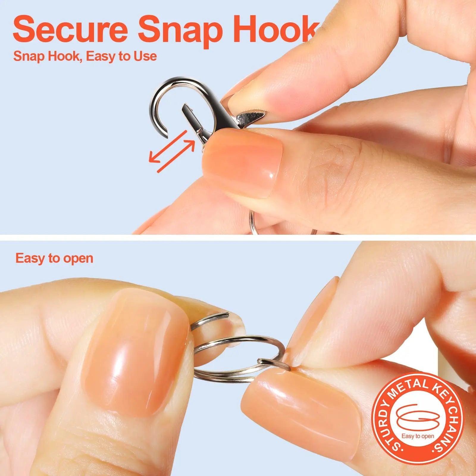 LEOBRO 60PCS Metal Swivel Snap Hooks and Key Rings, 30PCS Small Lobster Claw Keychains Clasps and 30PCS Key Chain Ring for Keychain Clip, Key, Jewelry Making, Art Crafts, Silver