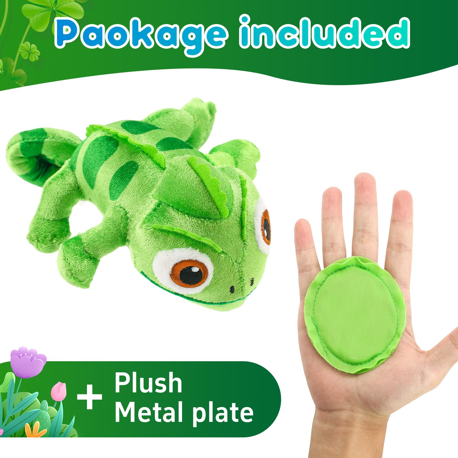 Mejglrc Chameleon Plush Dolls，Girls and Children Chameleon Shoulder Plush，Lizard Cosplay Props Merch Gifts for Women Adults Green