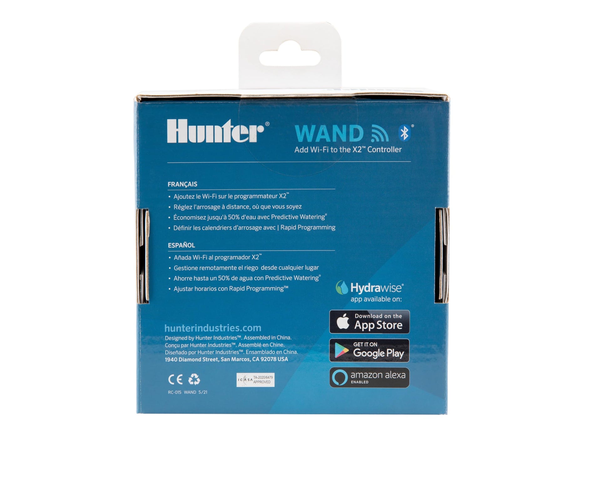 Hunter Wand Smart WiFi Module for X2 Sprinkler Controller, Hydrawise App, Remote Scheduling, 2.4GHz WiFi Only, Supports Bluetooth, Wi-Fi Direct & WPS Setup