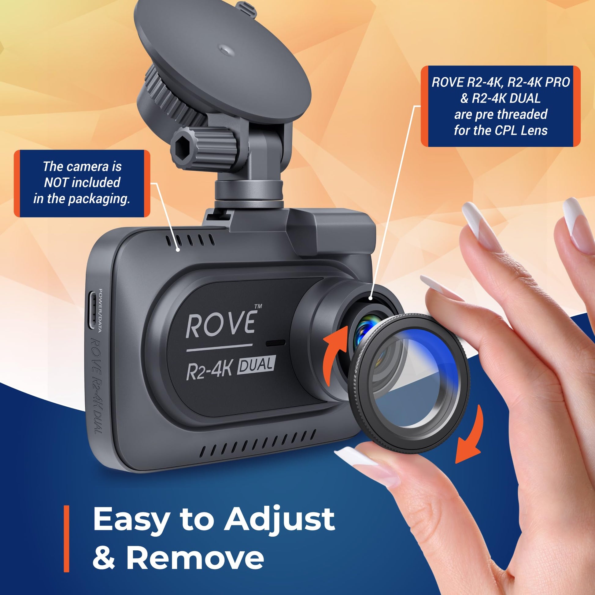 ROVE Ultimate CPL Filter, Anti-Glare Circular Polarizer Lens for ROVE R2-4K, R2-4K PRO, and R2-4K Dual Dash Cam Models