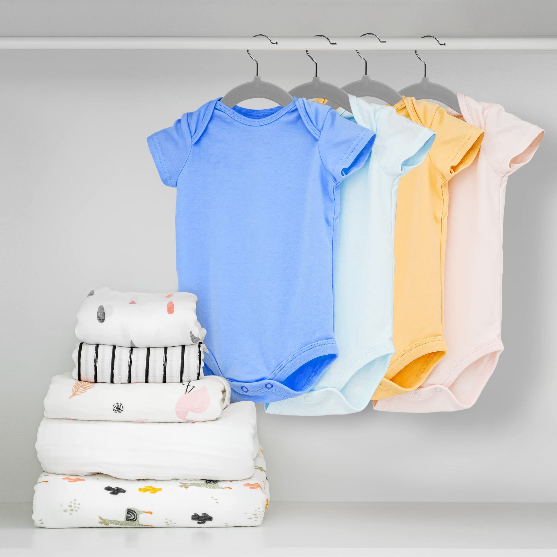 Utopia Home Kids Hangers Velvet (50 Pack) - 11 Inch Durable Baby Hangers for Closet - Perfect for Toddler & Non Slip for Everyday Use (Grey)