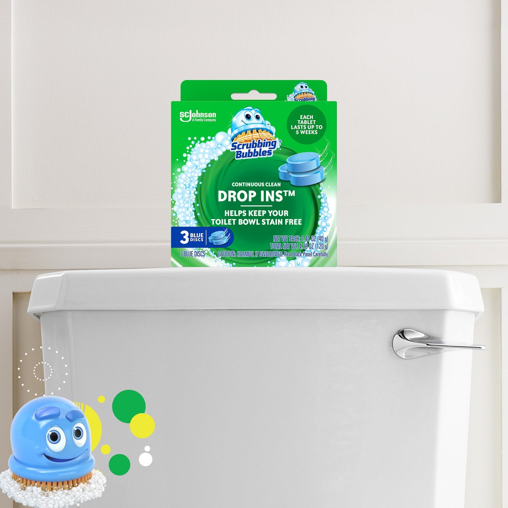 Scrubbing Bubbles Toilet Tablets, Continuous Clean Toilet Drop Ins, Helps Keep Toilet Stain Free and Helps Prevent Limescale Buildup, 3 Count, Pack Of 1