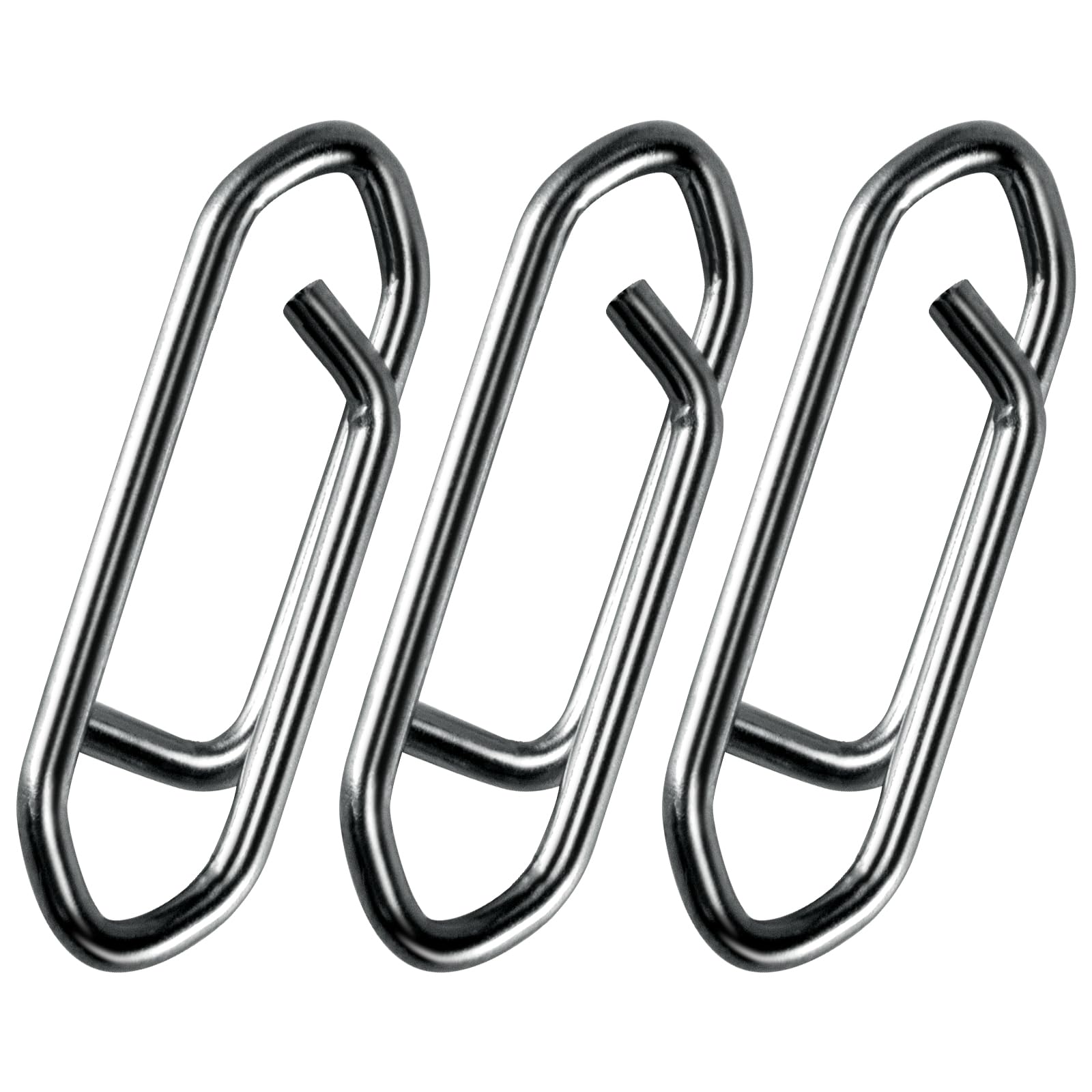 Alwonder 50PCS Fishing Power Speed Clips, High Strength Stainless Steel Speed Clip for Fishing Lure Quick Change, Freshwater Saltwater Crankbait Popper Lures Quick Snap Connector Tackle-25LB