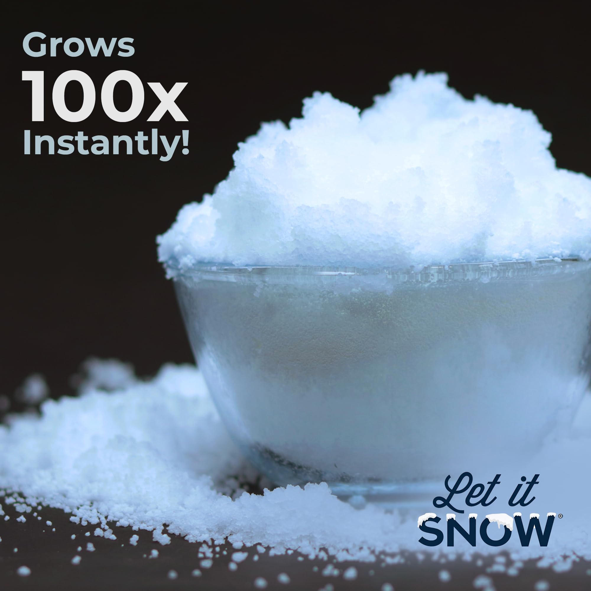 Let it Snow Instant Fake Snow Powder – Made in USA, Perfect for Kids, Holiday Decorations, Sensory Play, and Slime - 1 Pack - Makes 1 Gallon