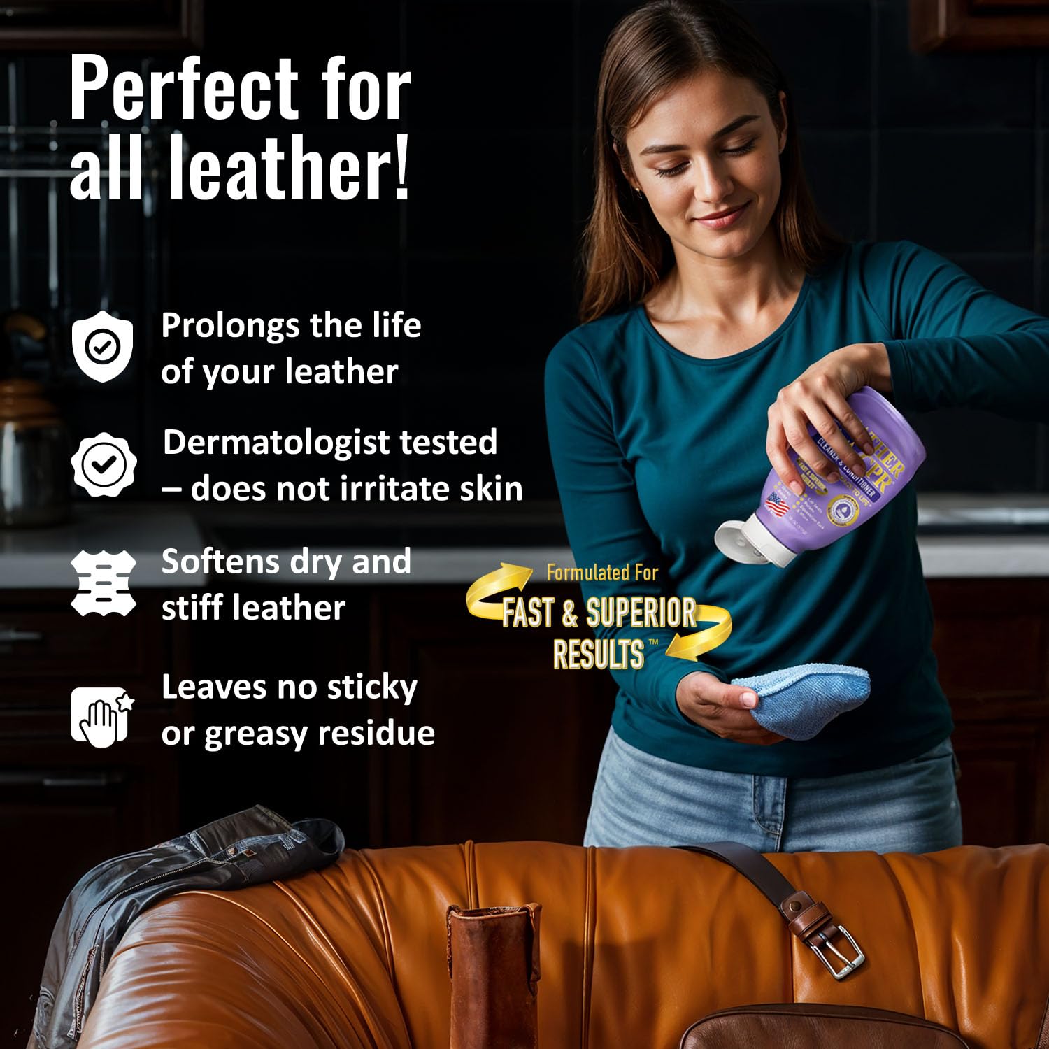 Leather CPR Cleaner & Conditioner 18oz - Cleans, Conditions, Restores & Protects Leather Furniture, Handbags, Car Seats, Interior, Jackets, Boots, Purses, Shoes, Couch, Saddles, Tack & More