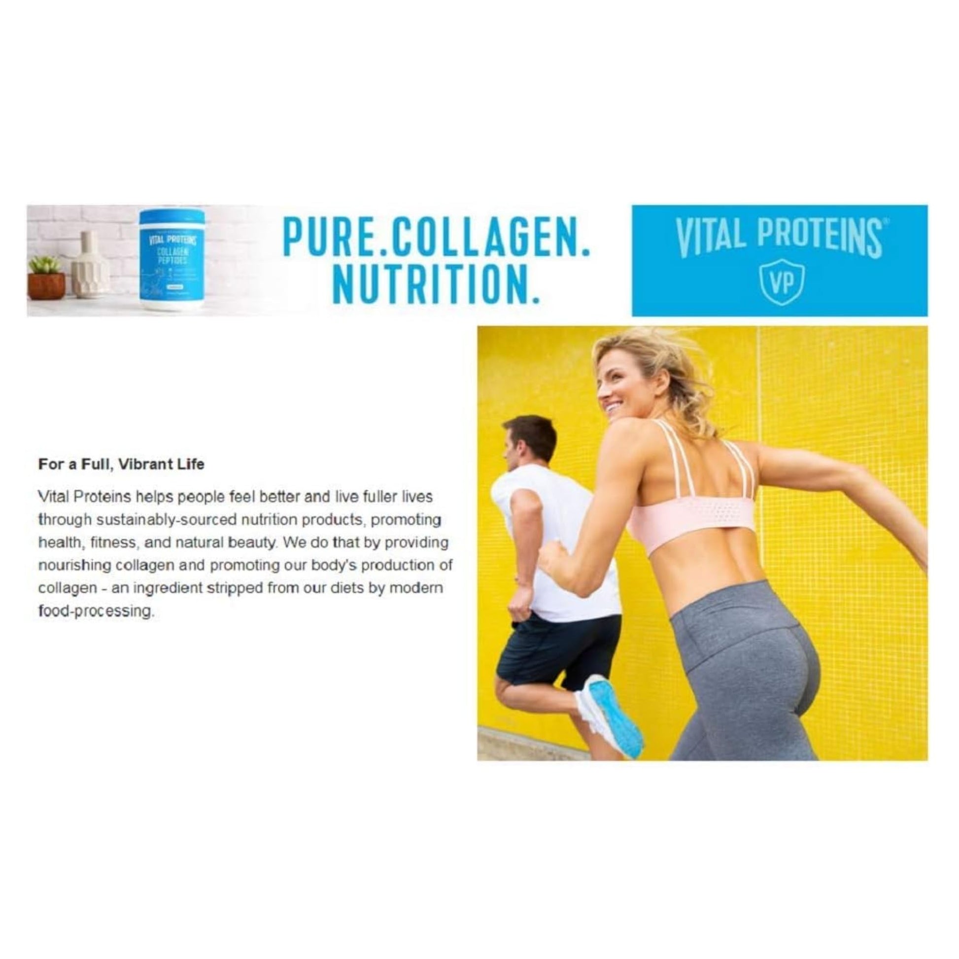 Vital Proteins Natural Whole Nutrition Collagen Peptides - Pasture Raised, Grass Fed, Paleo Friendly, Gluten Free, Single Ingredient - 24 Ounce