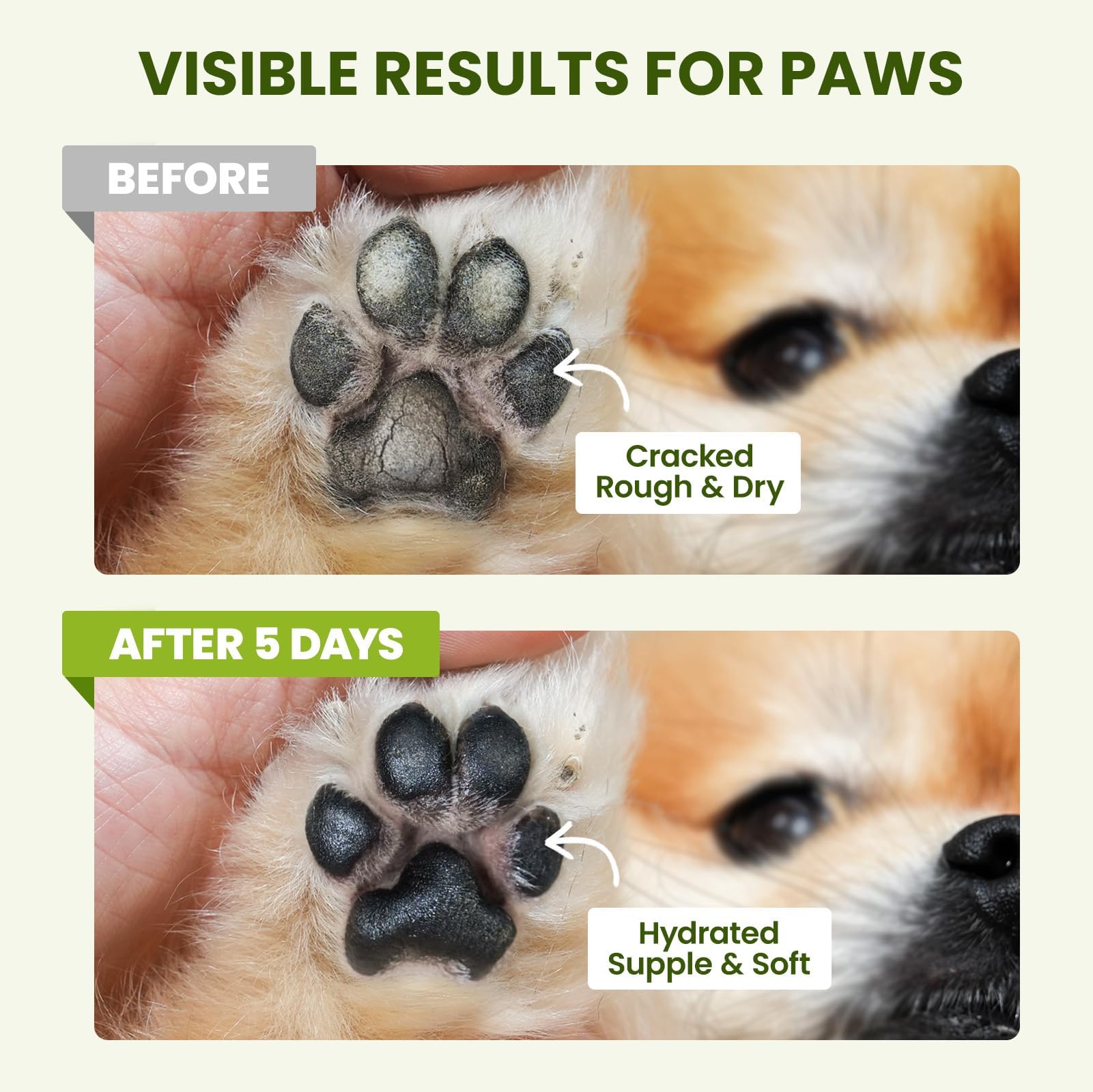 PawSono Lick-Safe Dog Paw & Nose Balm with Coconut Oil | All-Natural Moisturizer & Soother for Dry, Cracked Pads & Snout| Cat Wax & Cream, Nose Butter for frenchies| Horse Hoof Care (60 g /2.1 oz)