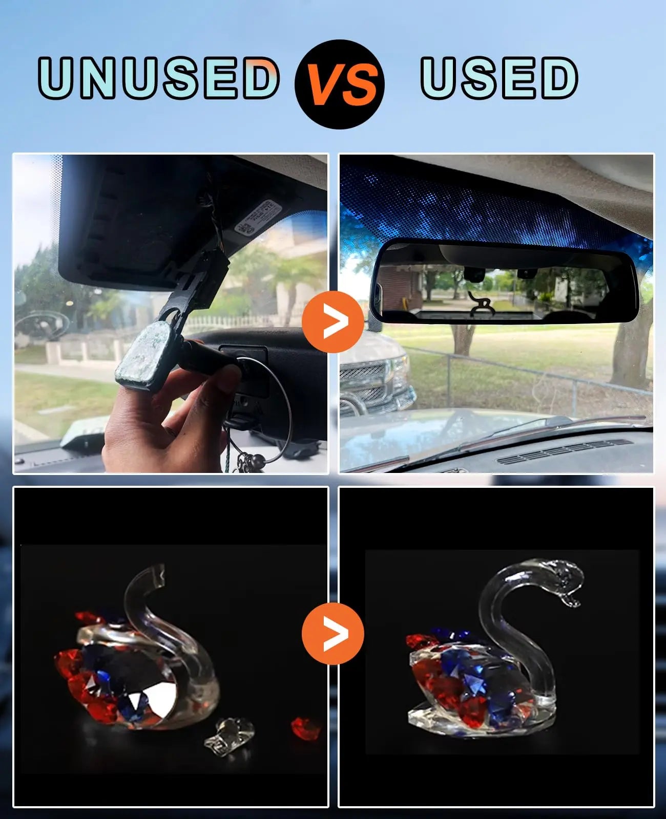 Visbella Rearview Mirror Adhesive Repair Kit Rear View Mirror Glue for Windshield Excellent Bonding for Glass & Metal
