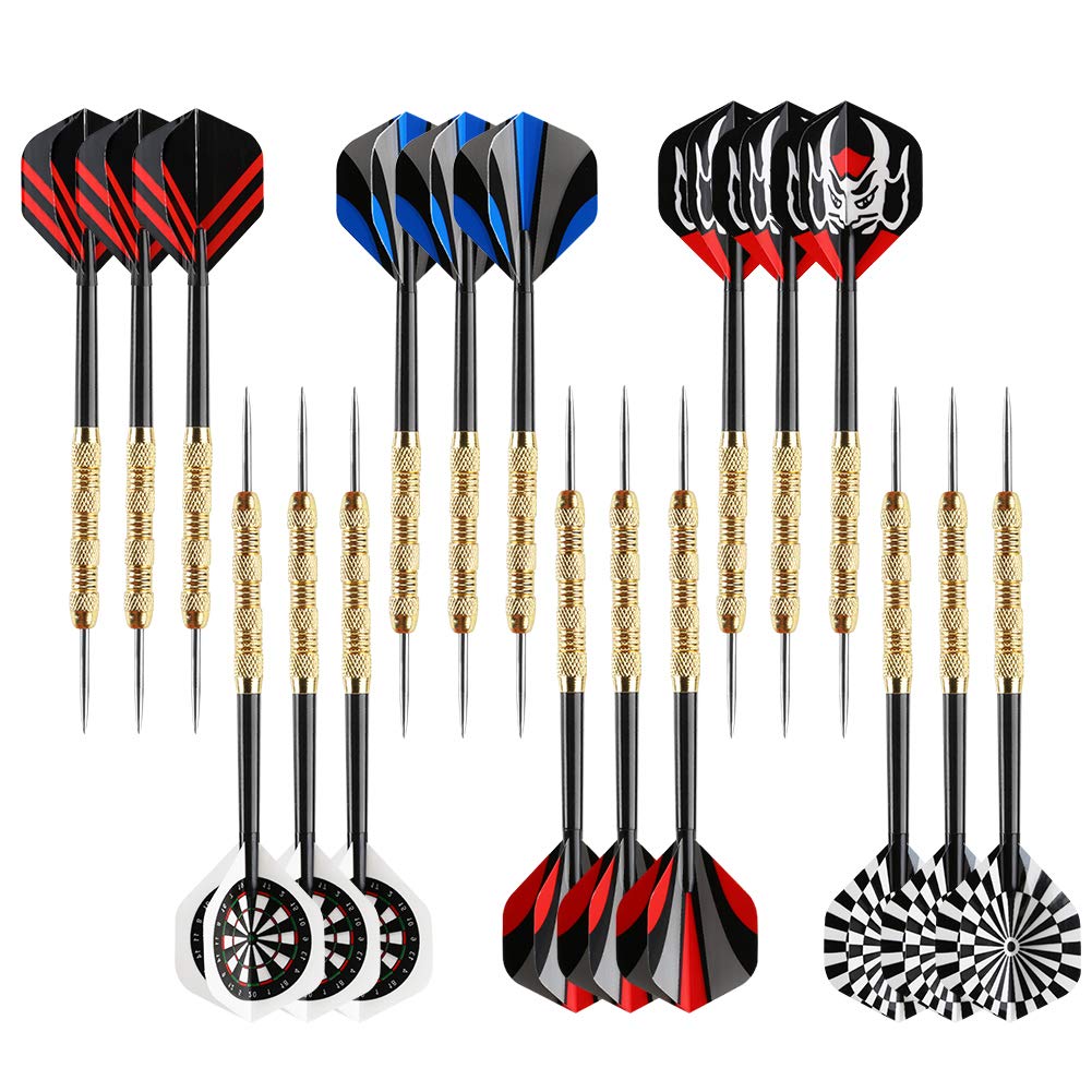 Accmor Metal Tip Darts, Steel Tip Darts, Professional Metal Darts, Darts Metal Tip Set, Metal Darts for Dartboard,18 pcs