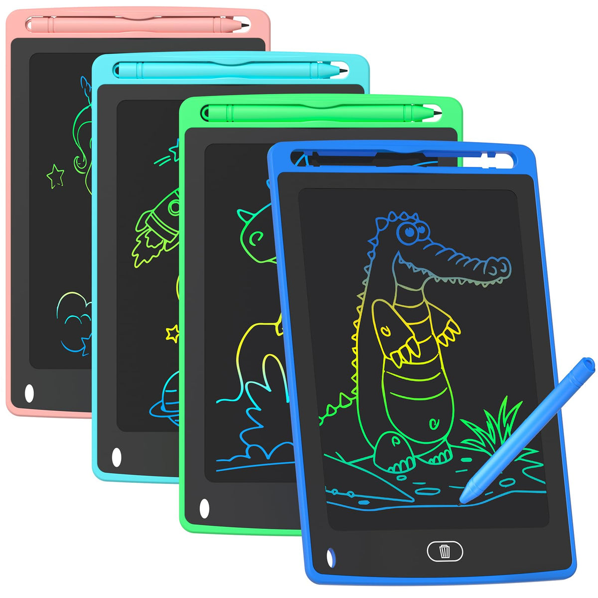 4er Pack LCD-Schreibtafel für Kinder, 8,5 Zoll buntes Doodle-Board Zeichentablett, Lernspielzeug Geburtstagsgeschenke für Jungen und Mädchen im Alter von 3 4 5 6 7 8 Jahren