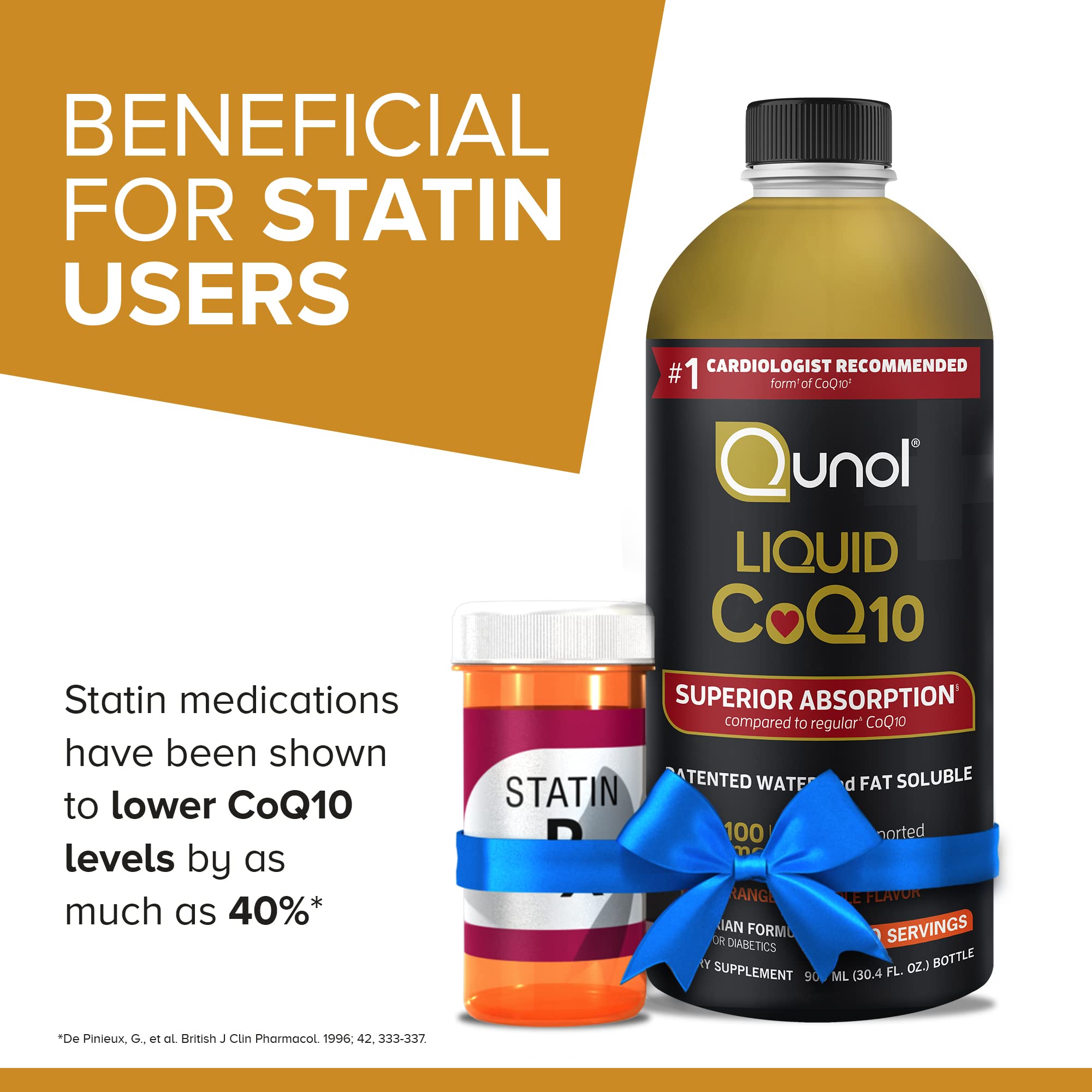 Qunol CoQ10 Liquid Supplement 100mg, Superior Absorption, Natural Form of Coenzyme Q10, Antioxidant for Heart Health, Orange Pineapple Flavored, 90 Servings, 30.4 oz Bottle
