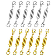 12 Pack Magnetic Necklace Clasps and Closures. Necklace Jewelry Extender with Strong Magnet. Magnetic Necklace Clasp for Jewelry Necklace Bracelet Making. Gold and Silver Plating (Regular)