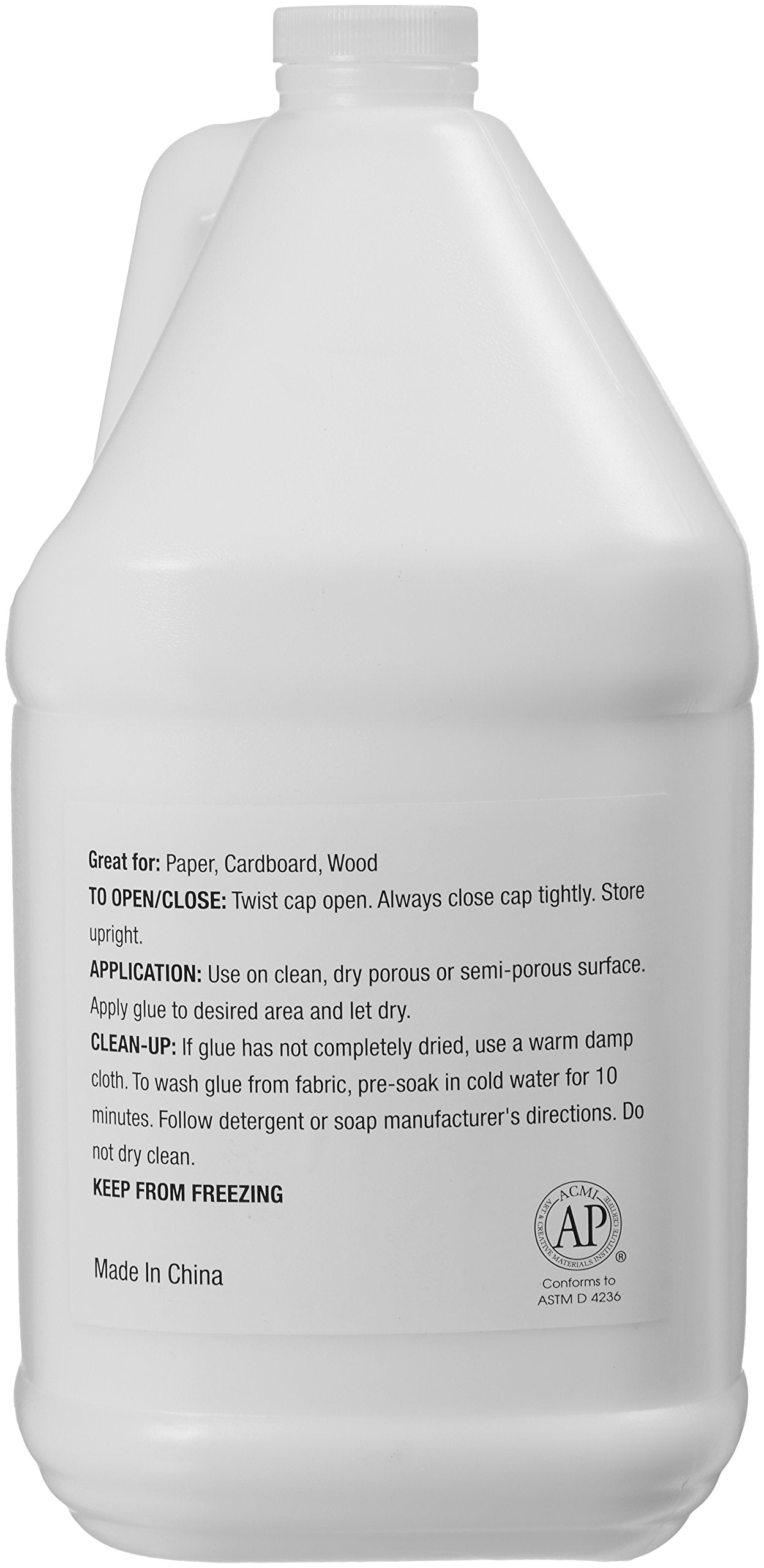 Amazon Basics All Purpose Washable School Craft Liquid Glue for Making Slime, White, Single Pack, 1 Gallon