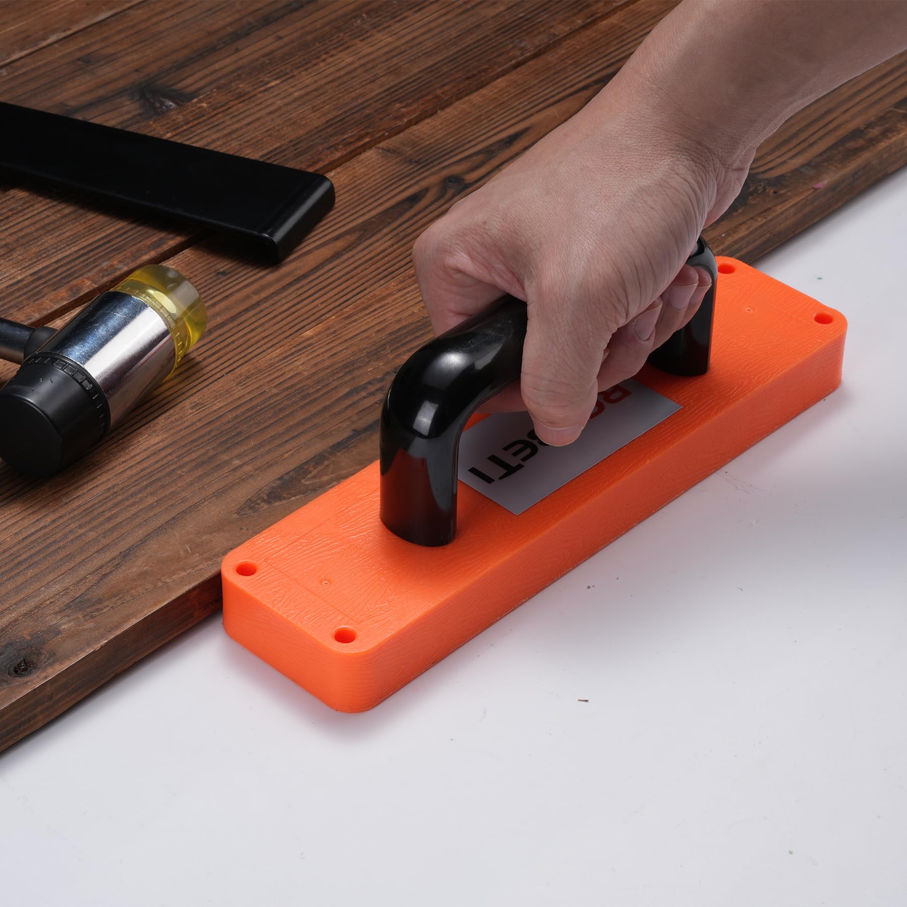 REXBETI Laminate Wood Flooring Installation Kit, LVP Installation Kit, Vinyl Flooring Tools - Tapping Block with Handle, Pull Bar, Double-Faced Mallet and Spacers