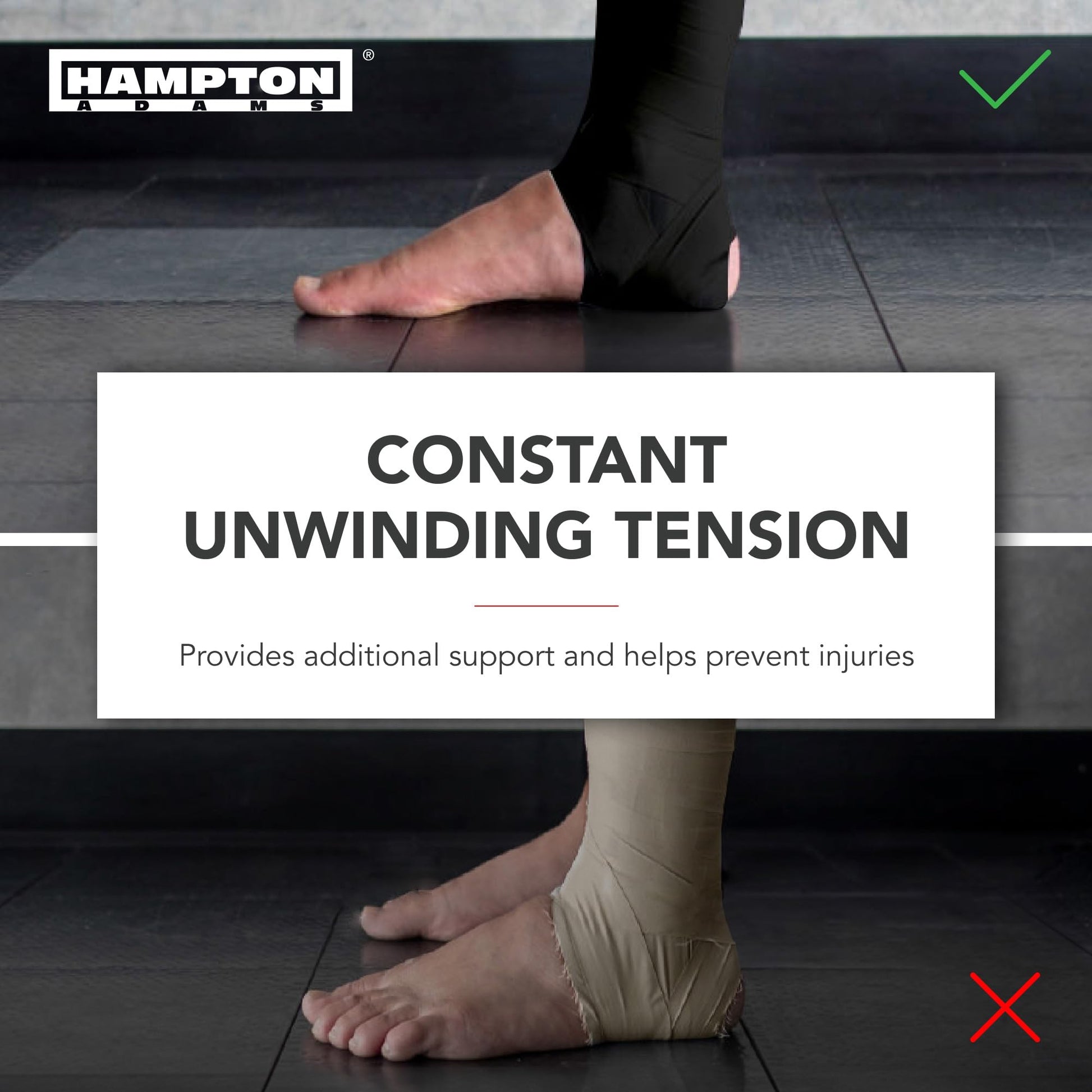 Hampton Adams | As Seen on Shark Tank | Orignial Athletic Sports Tape (3-Pack) | 45ft Rolls | Very Strong Easy Tear NO Sticky Residue | Best Tape for Athlete & Trainers | Fingers Ankles Wrist (Black)