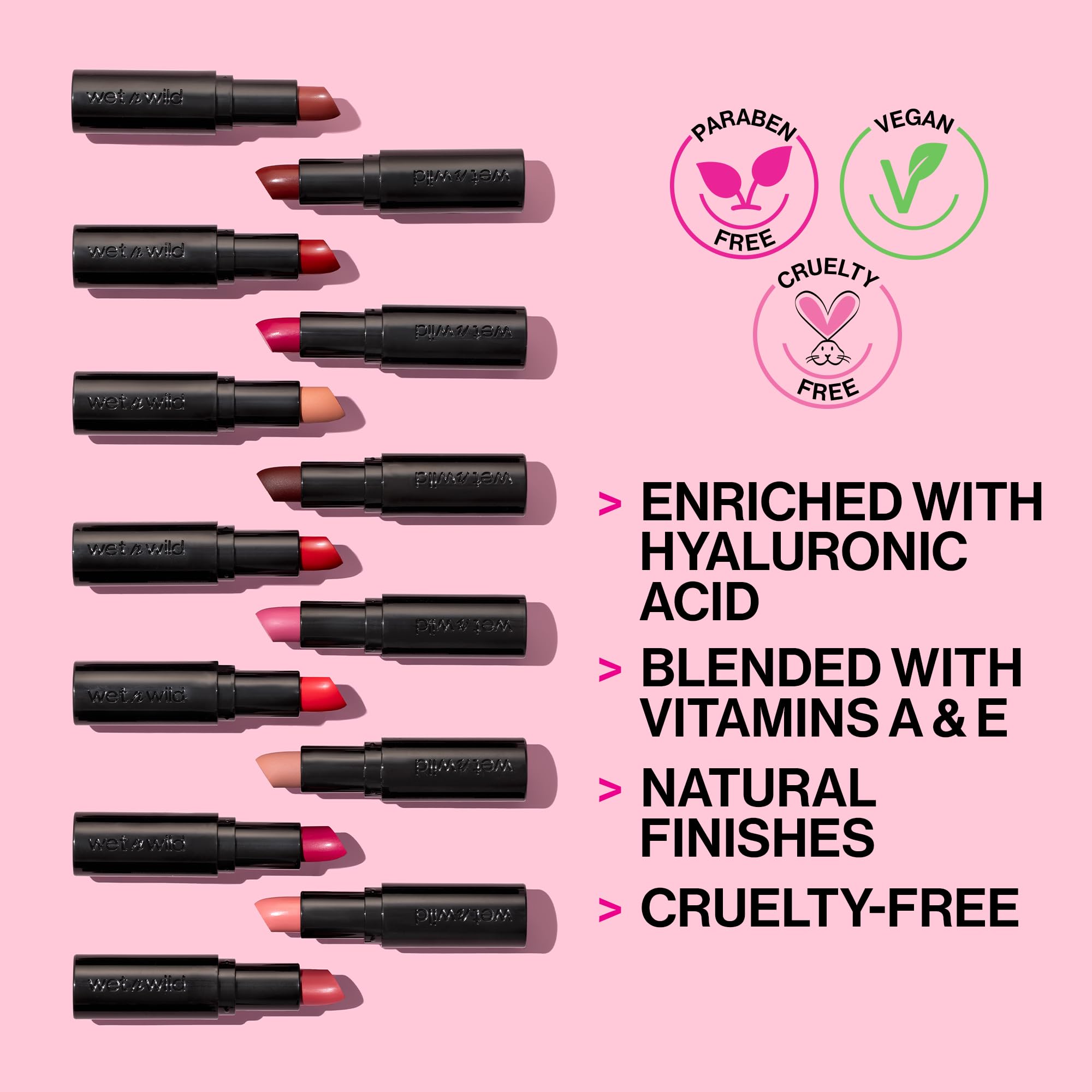 wet n wild Mega Last Matte Lip Color, Semi Matte Hyaluronic Acid Infused, Long Lasting Full Coverage for a Nourishing Pout, Cruelty-Free & Vegan - Bare it All