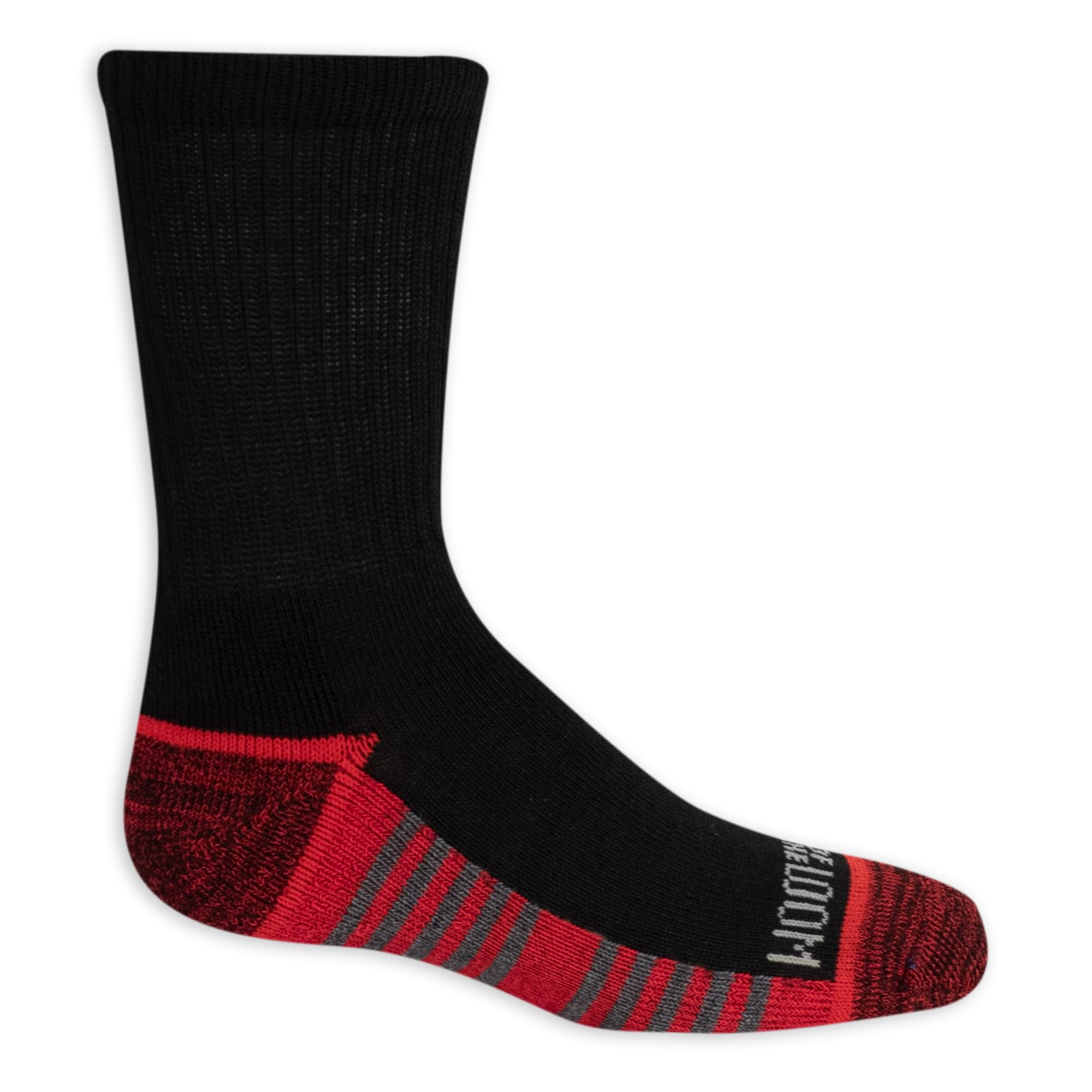 Fruit of the Loom Boys Big 10 Pack Crew Socks, Black Assorted, Shoe: 3-9