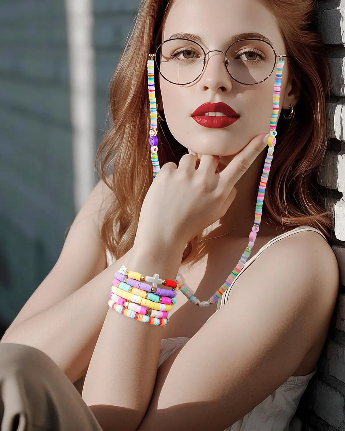 BestNow Clay Beads Bracelet Making Kit 6000 Pcs Flat Preppy Beads for Friendship Jewelry Making Polymer Heishi Beads with Charms Gifts for Teen Girls Crafts for Girls Ages 8-12
