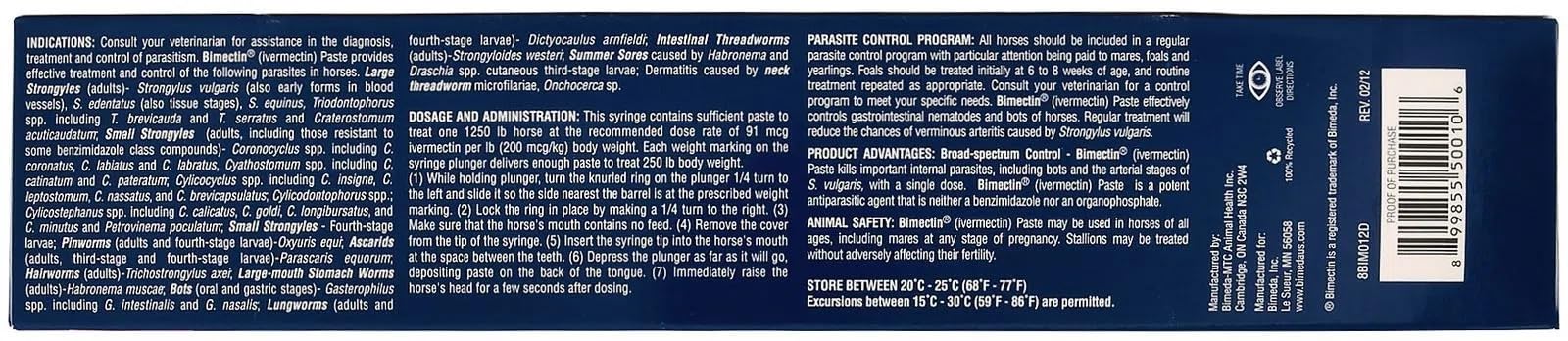 Bimectin 1.87% Ivermectin Apple Flavored Wormer