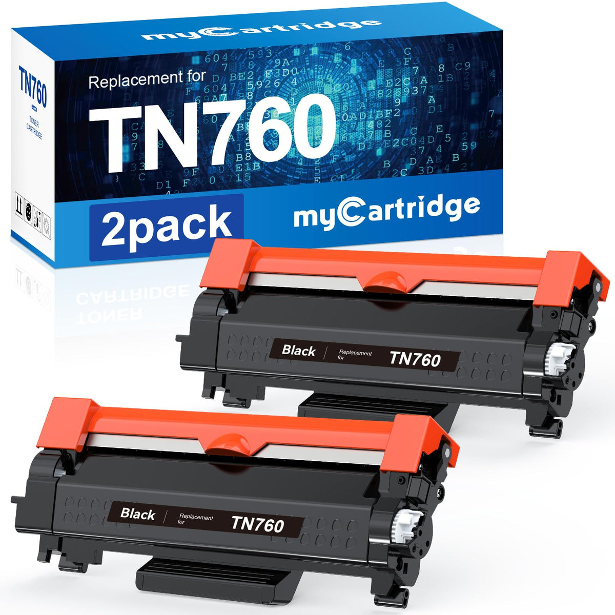 myCartridge Wiederaufbereiteter Tonerpatronen-Ersatz für Brother TN760 TN-760 TN730 TN-730 für MFC-L2710DW MFC-L2750DW HL-L2350DW HL-L2370DW HL-L2395DW HL-L2390DW Drucker (Schwarz, TN760 2er-Pack)
