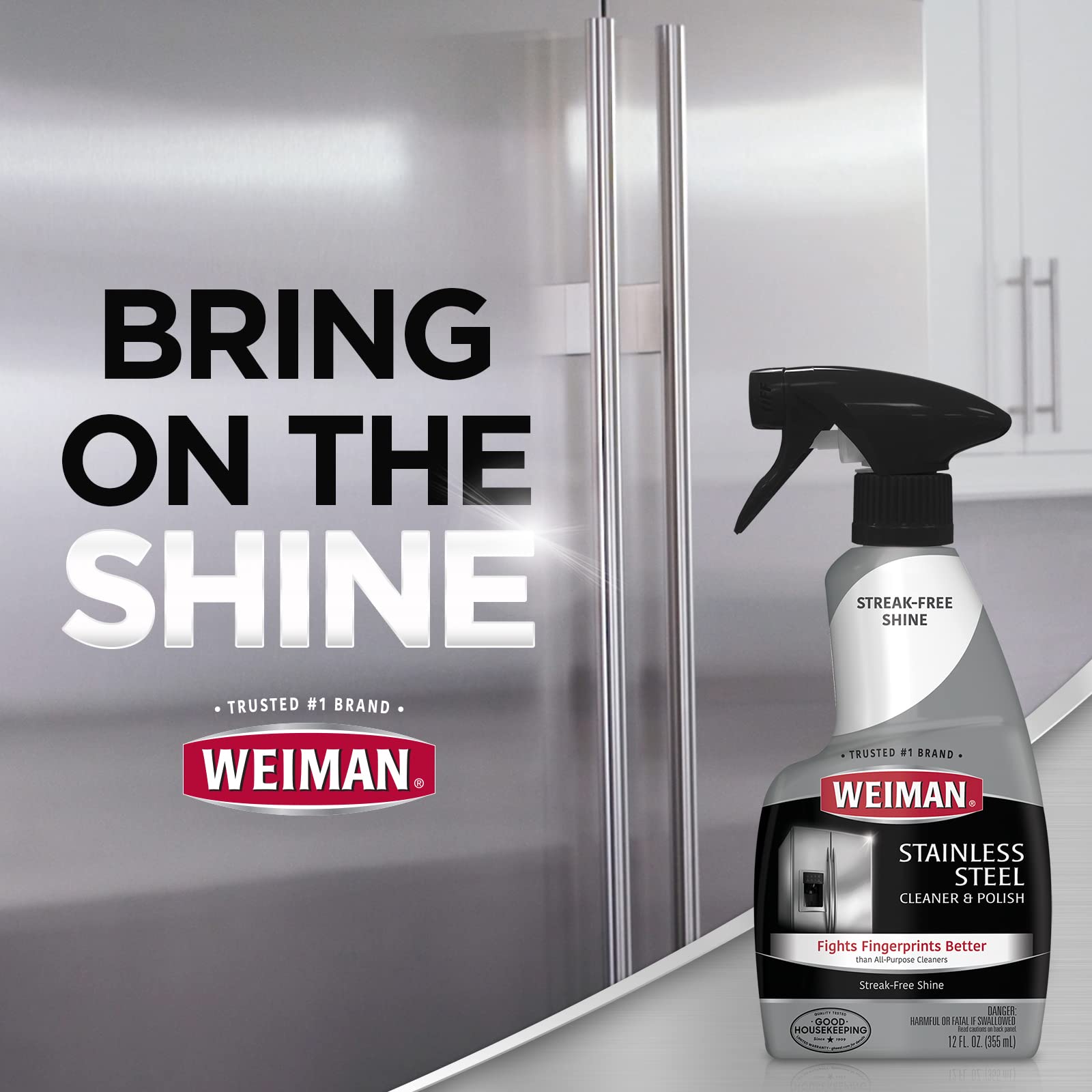 Weiman Stainless Steel Cleaner Kit - Removes Fingerprints, Residue, Water Marks, and Grease