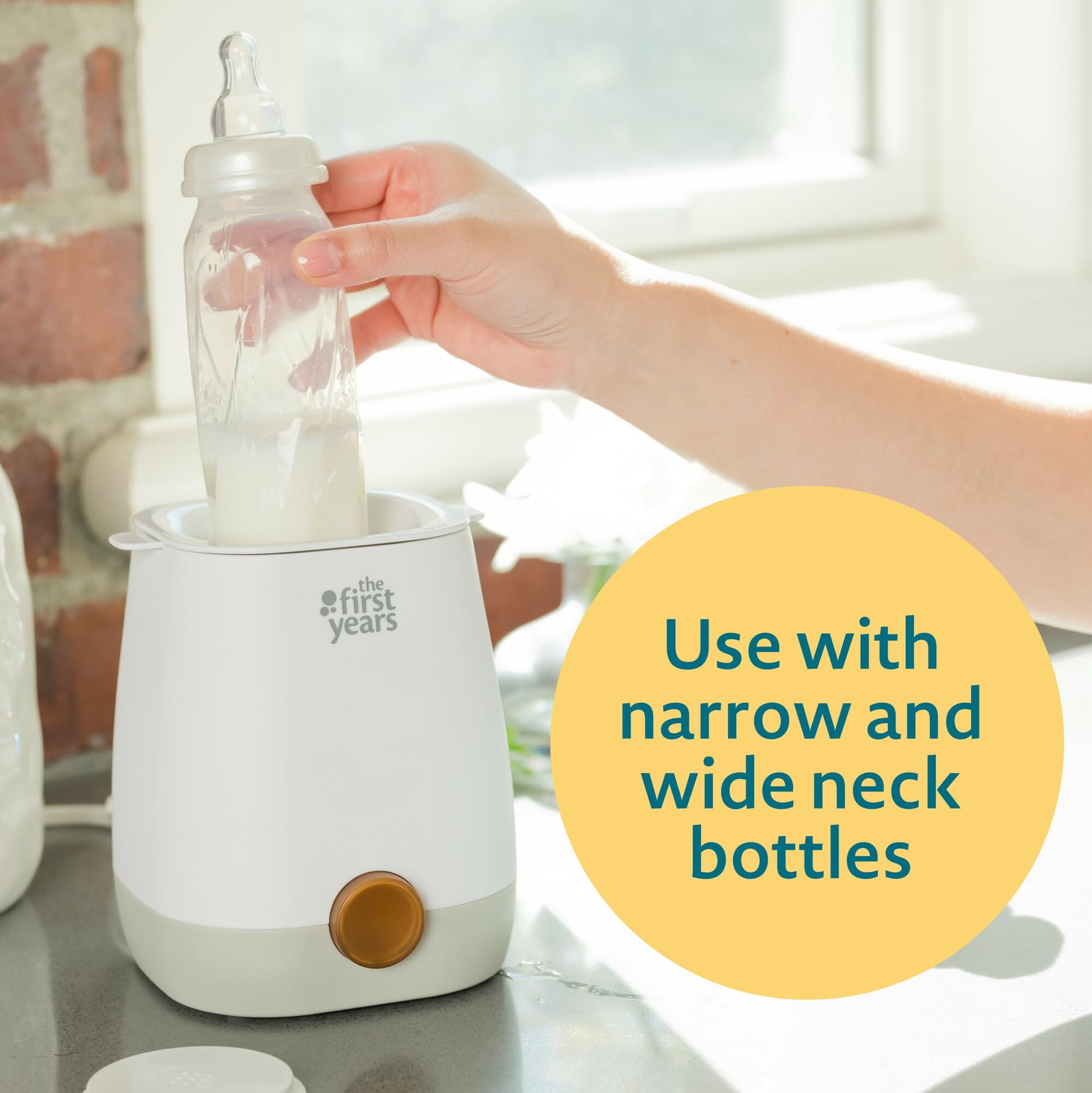 The First Years Baby Bottle Warmer and Sterilizer - Pacifier and Bottle Nipple Sanitizer - Feeding Baby Essentials for Formula or Breast Milk - Holds Multiple Sizes