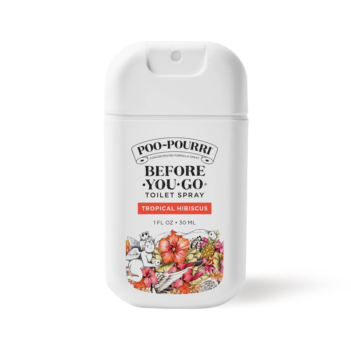 Poo-Pourri Before-You-Go Pocket Toilet Spray, Travel Essentials, Tropical Hibiscus, 1 Fl Oz, Up to 50 Uses, On-The-Go Bathroom Odor Deodorizer with Essential Oils, TSA Approved Size, Hibiscus, Apricot