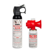 SABRE Frontiersman MAX 9.2 oz. Bear & Mountain Lion Attack Deterrent, Up to 40 ft Range, Contains 2% Major Capsaicinoids + Frontiersman Bear Horn (FBH-LT-AMZ) Kit, Glow-in-The-Dark Safety
