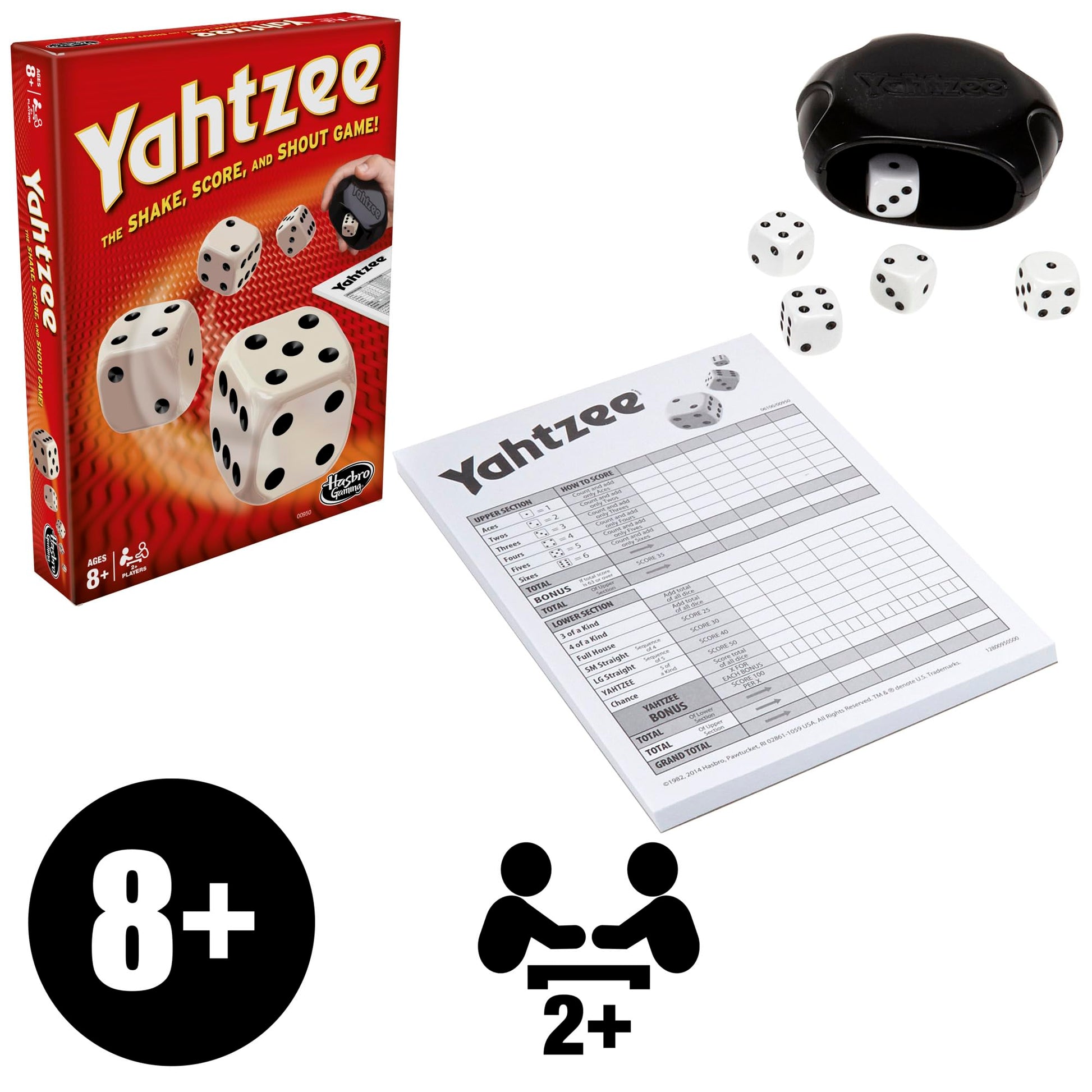 Yahtzee Game, Fast-Playing Dice Games for Kids, Teens, and Adults, Strategy Games, Family Games for Kids, 2 or More Players, Ages 8 and Up