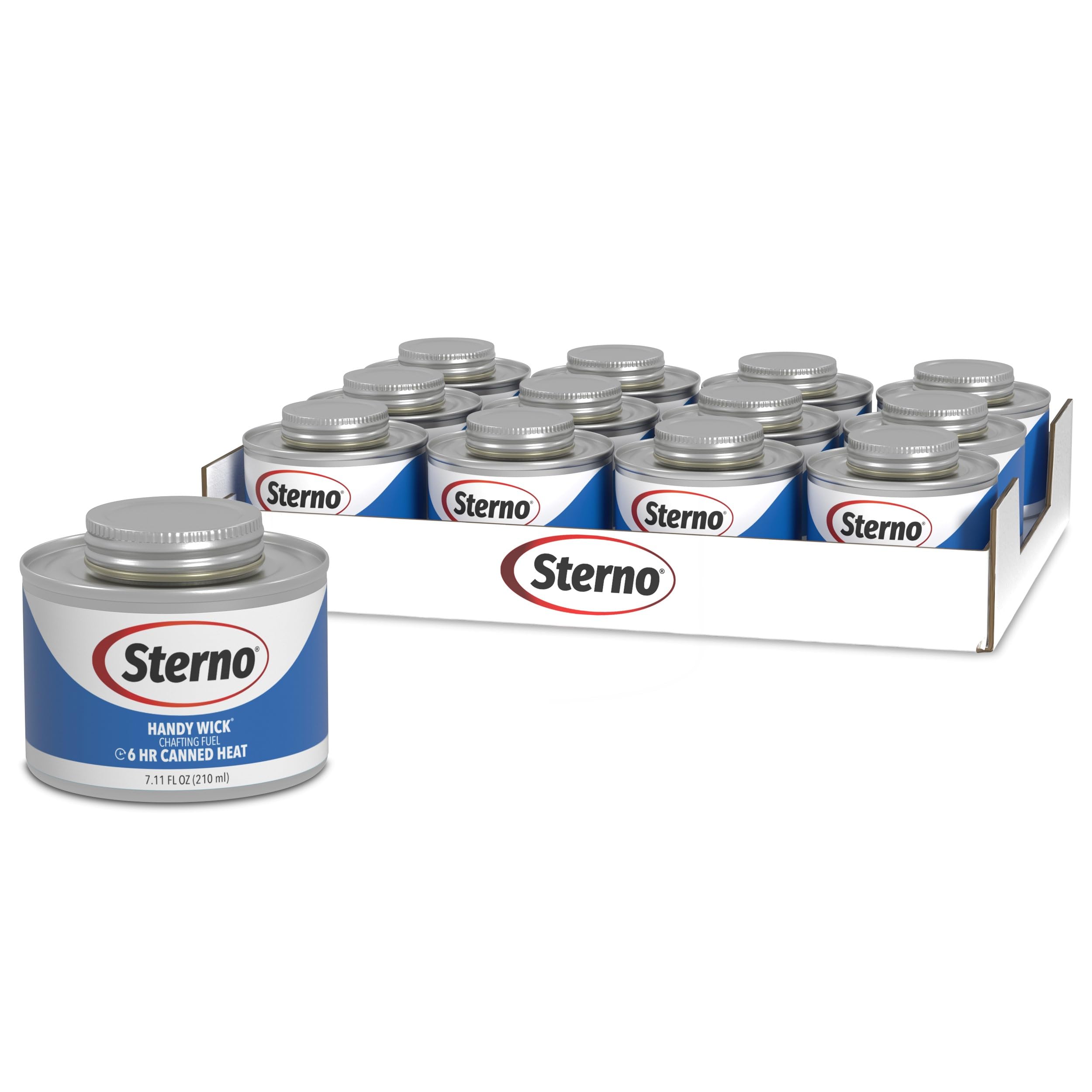 Sterno Fuel Cans - 6-Hour Burn, (12-Pack) Chafing Dish Fuel Can Burners for Food Warmer, Resealable Twist Chafer Fuel Canned Heat, Handy Wick