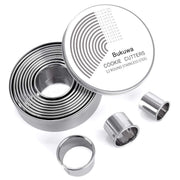 12 Pieces Round Cookie Biscuit Cutter Set,Graduated Circle Pastry Cutters,18/8 Stainless Steel Cookie Cutters and Donut Cutter Ring Molds