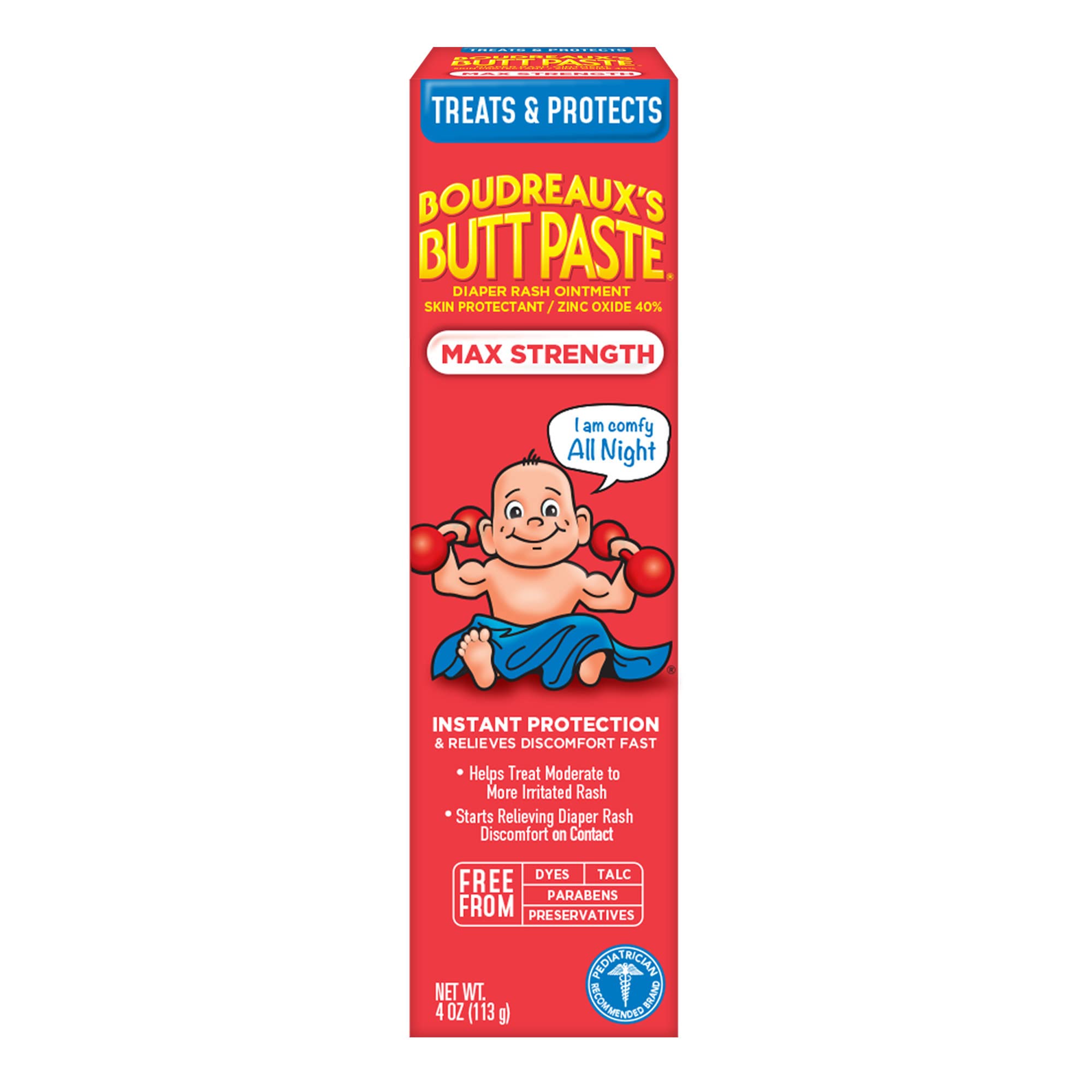 Boudreaux's Butt Paste Maximum Strength Windelcreme, Salbe für Babys, 113 g Tube