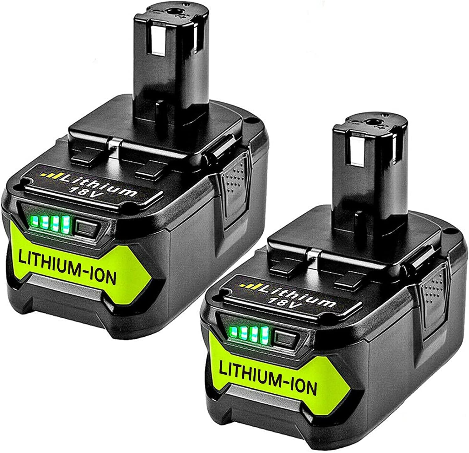 Verbesserte 8.0Ah 2er-Pack P108 18V Akku Kompatibel mit Ryobi 18V ONE+ Akku Ersatz P108 P102 P103 P104 P105 P107 P109 P122 Akku für Elektrowerkzeuge Schnelle wiederaufladbare Akkus mit Anzeige
