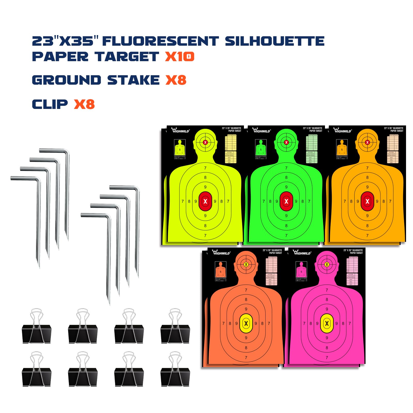 Highwild Adjustable Target Stand Base for Paper Shooting Cardboard Silhouette H Shape Stand Base for Shooting Range 1x2 Wooden Target Station Setup - 2 Pack